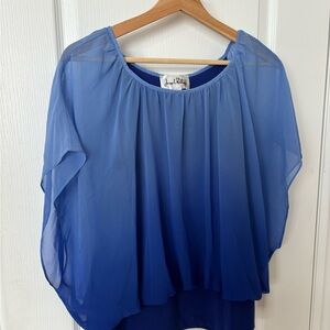 Joseph Ribkoff Royal Blue Sheer Blouse